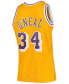 ფოტო #4 პროდუქტის Men's Shaquille O'Neal Gold-Tone Los Angeles Lakers Hardwood Classics 1996-97 Swingman Jersey