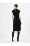 Фото #40 товара Midi Elbise Drape Yaka Beli Bağlama Detaylı