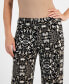 Фото #4 товара Petite Printed Knit Wide-Leg Pull-On Pants, Created for Macy's