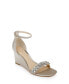 ფოტო #1 პროდუქტის Women's Peggy Rhinestone Embellished Evening Wedge Sandals