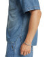 Men's Straight-Fit Slanted Double-Pocket Denim Button-Down Shirt