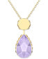 Gold-Tone Color Crystal 14-7/8" Reversible Pendant Necklace