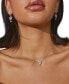 ფოტო #3 პროდუქტის Silver-Tone Cubic Zirconia Heart Pendant Necklace, 16" + 2" extender, Created for Macy's
