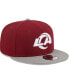 ფოტო #3 პროდუქტის Men's Cardinal, Gray Los Angeles Rams 2Tone Color Pack 9FIFTY Snapback Hat