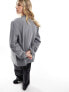 Y.A.S ruched sleeve stand alone blazer in grey