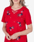 Women's All American Embroidered Stars Short Sleeve Top