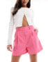 Фото #2 товара ASOS DESIGN high waisted tailored crepe short in pink