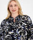 ფოტო #3 პროდუქტის Plus Size Printed Blouson-Sleeve Tunic