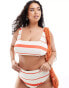 Фото #1 товара ASOS DESIGN Curve Mia mix & match crop bikini top in tomato stripe