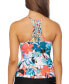 Фото #2 товара Raisins 298804 Women's Juniors' Floral Strappy-Back Tankini Top Swimsuit XL