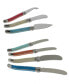 Фото #2 товара Laguiole Coral and Turquoise Cheese Knife and Spreader Set, 7 Piece