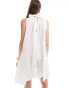 Фото #3 товара & Other Stories sleeveless mini dress with tiered hem and back bow tie in white