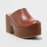 Фото #1 товара Women's Cheyenne Platform Clog Heels - A New Day Dark Brown 8