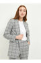 LCW Vision Ekose Uzun Kollu Kadın Blazer Ceket