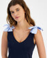 Фото #4 товара Women's Cotton V-neck Sleeveless Tie-Strap Dress