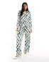 Vero Moda wide leg trouser co-ord in tie dye check