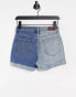 Hollister – Zweifarbige Shorts in verwaschenem Mittelblau