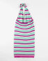 Фото #2 товара ASOS DESIGN Maternity knitted mini dress with halter neck in multi stripe