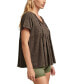 ფოტო #2 პროდუქტის Women's Cotton Embroidered Babydoll Tie-Neck Top