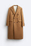 Фото #9 товара Длинное пальто из смесовой шерсти ZARA