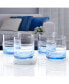 Cal Blue Ombre Double Old Fashioned Glasses Set of 4, 15.5 oz