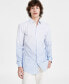 Men's Slim Fit Long Sleeve Button-Front Striped Shirt