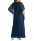 Фото #3 товара Women's Plus Size Celestial Cape Sleeve Sequined Lace Gown