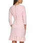 ფოტო #2 პროდუქტის Women's Scoop-Neck Ruffle-Trim 3/4-Sleeve Dress