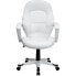 Фото #3 товара Mid-Back White Leather Executive Swivel Chair With Arms