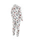 ფოტო #3 პროდუქტის Men's White Chicago Bears Allover Print Docket Union Full-Zip Hooded Pajama Suit