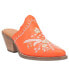 Dingo Wildflower Floral Mule Booties Womens Orange Casual Boots DI964-800