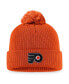 Фото #1 товара Men's Orange Philadelphia Flyers Core Primary Logo Cuffed Knit Hat with Pom