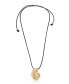 Swirled Shell Pendant Black Cord Necklace