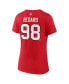 ფოტო #2 პროდუქტის Branded Women's Connor Bedard Red Chicago Blackhawks 2023 NHL Draft Authentic Stack Player Name Number V-Neck T-Shirt