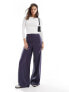 ASOS DESIGN Tall high waisted stripe trouser in navy