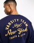 Фото #1 товара New Look varsity print sweatshirt in navy