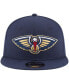 ფოტო #4 პროდუქტის Men's Navy New Orleans Pelicans Official Team Color 9FIFTY Snapback Hat