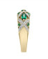 ფოტო #4 პროდუქტის Lab-Grown Emerald and Lab-Grown White Sapphire Band Ring in 14K Gold Over Sterling Silver