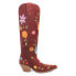 Фото #1 товара Dingo Flower Power Embroidered Floral Snip Toe Cowboy Womens Red Casual Boots D