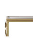 Gold Console Table with Mirrored Glass Top, Modern Entryway Table