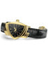 Unisex Swiss Ventura Black Leather Strap Watch 24x36.5mm