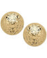 ფოტო #1 პროდუქტის Crystal-Cut Ball Stud Earrings (10mm) in 14k Gold