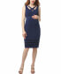 Maternity Crisscrossed Neck Midi Dress