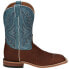 Фото #1 товара Tony Lama Pecan Bison Square Toe Cowboy Mens Blue, Brown Casual Boots 7955