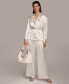 ფოტო #5 პროდუქტის Women's Satin Roll-Tab Belted Jacket