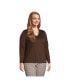 Фото #7 товара Plus Size Relaxed Supima Cotton Long Sleeve V-Neck T-Shirt