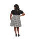 Plus Size 1950s Suspender Flare Skirt