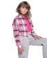 Фото #1 товара Big Girls Cropped Plaid Flannel Shacket