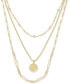 ფოტო #1 პროდუქტის 14k Gold-Plated Crystal & Medallion Charm Layered Necklace, 16" + 2" extender