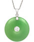 Фото #1 товара Macy's dyed Jade Symbol Pendant Necklace in Sterling Silver (25mm)